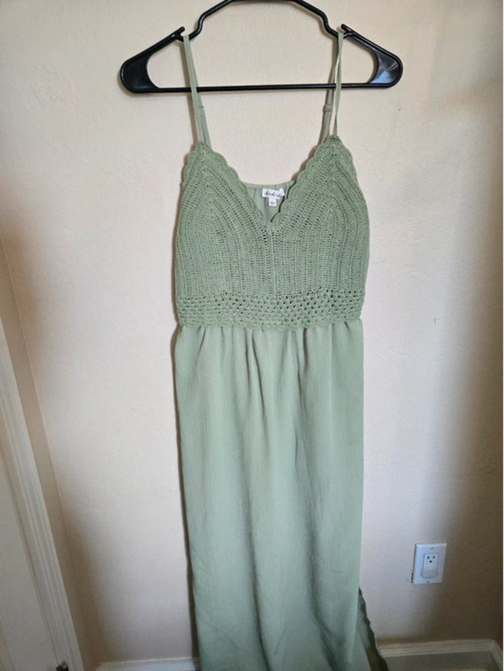 Derek Heart Crochet Bodice Maxi Dress